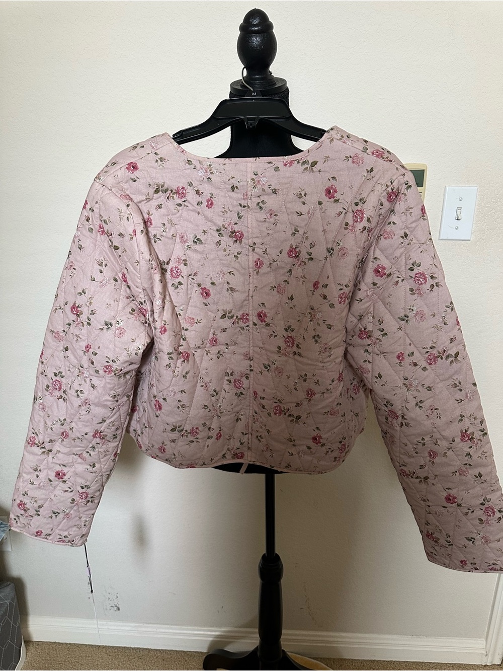 Avec Les Filles Quilted Floral Tie-Front Jacket - Light Pink. Size X-Large. NWT - Picture 7 of 13